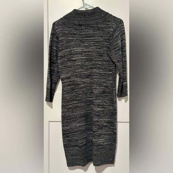 Alyx Heather Gray Asymmetrical Sweater Dress with Silver Buckle - Picture 3 of 9